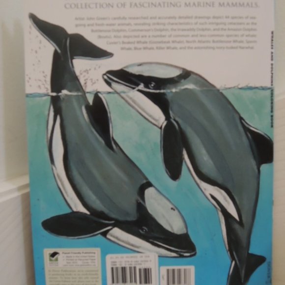 Whales and Dolphins Coloring Book Dover Nature Coloring Book June 1 1990 NEW - Picture 3 of 3